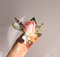 Blush Pink Rose Buttonhole