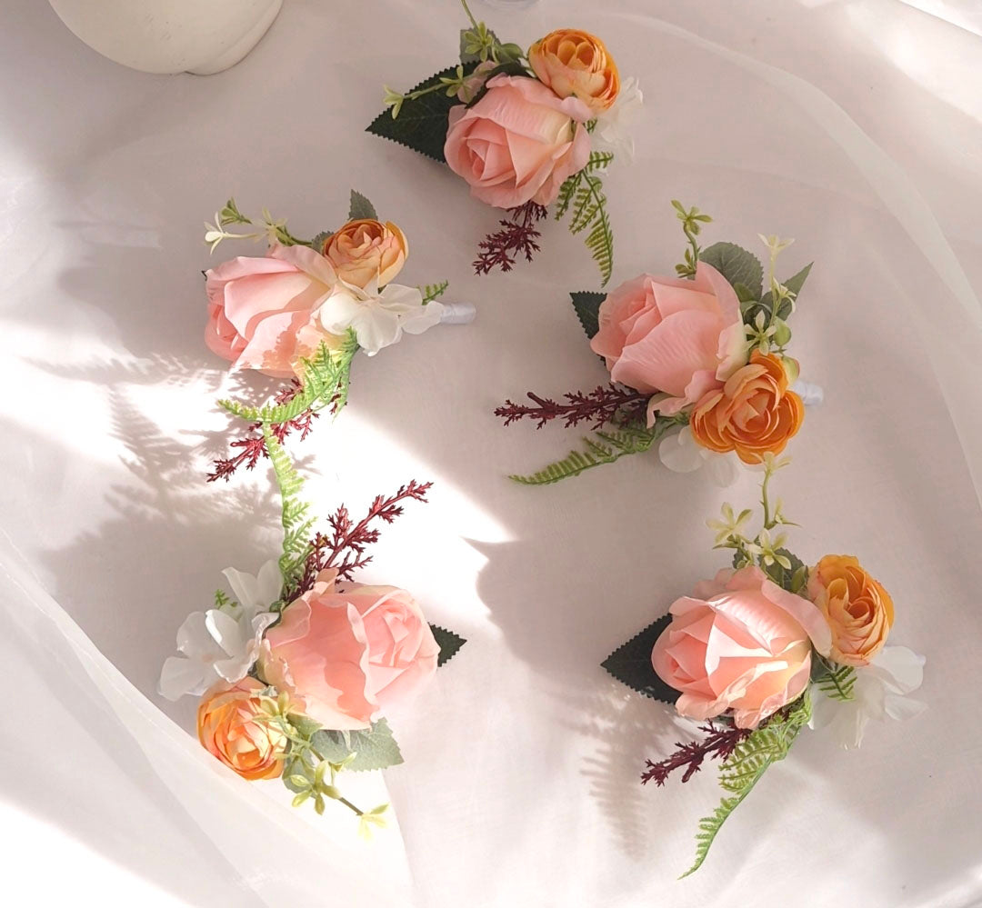 Blush Pink Rose Buttonhole