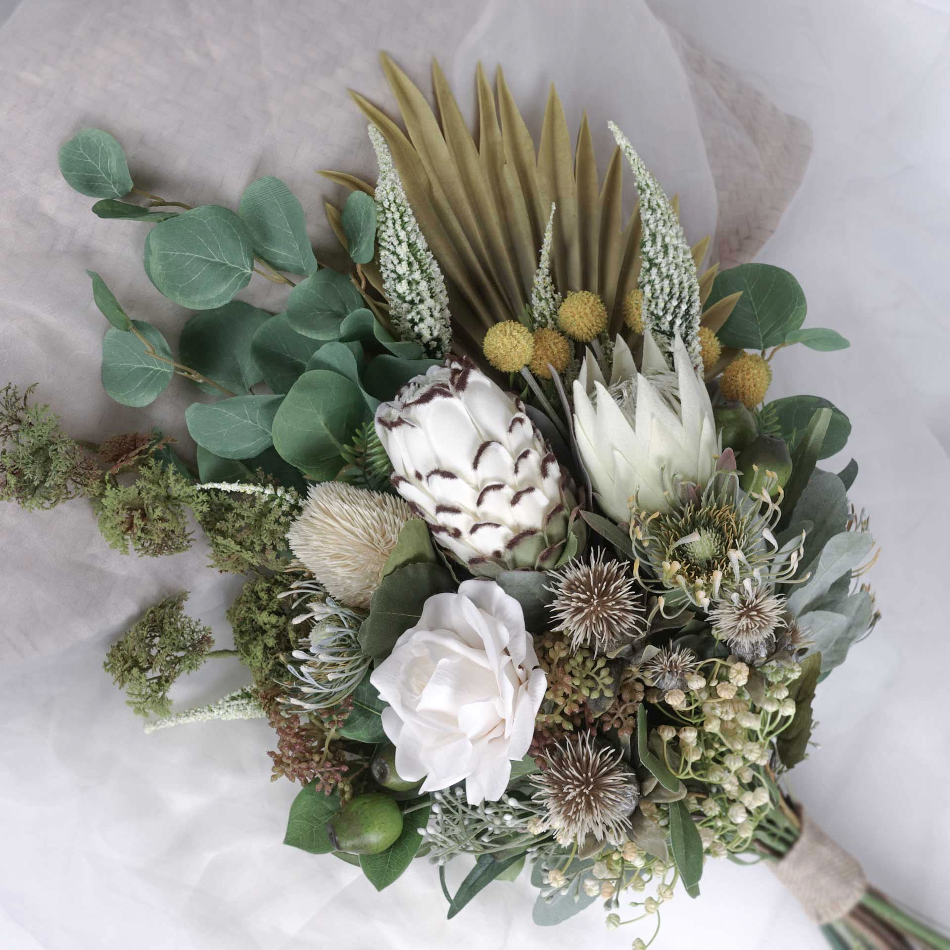 Artificial Native Protea Arrangement, Artificial Flower Wedding Bouquet, Bridal Bouquet, Bride Bridesmaid Bouquet