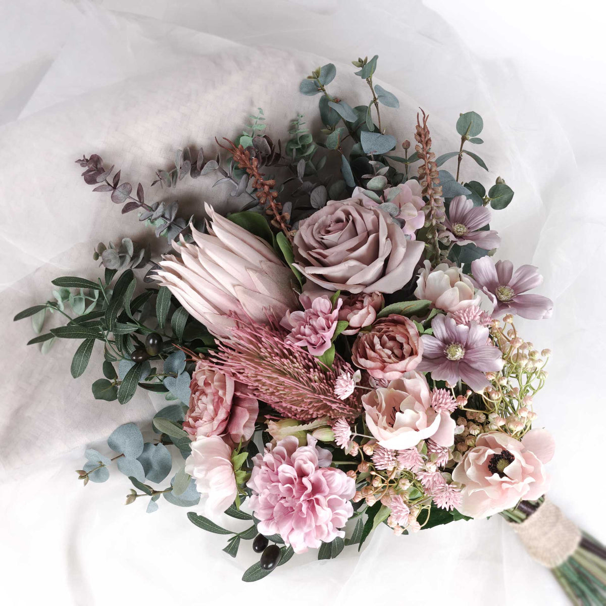 Native Protea Banksia Rose Dahlia Flower Arrangement