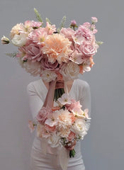 Rose Dahlia Bridal Bouquet 38cmW x 45cmH