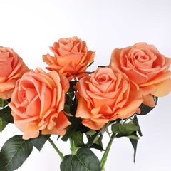 Real Touch Garden Rose Stem Orange 64cmH