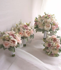 White Blush Rose Peony Bouquet