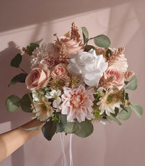 Dahlia Rose Wedding Bouquet 38cmW