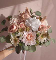 Dahlia Rose Wedding Bouquet 38cmW