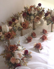 Blush Cream Rust Burgundy Native King Protea Bouquet