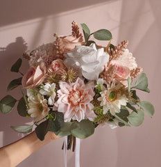 Dahlia Rose Wedding Bouquet 38cmW