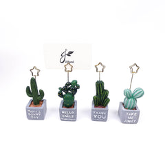 Set of 4 Cactus Place Card Holder