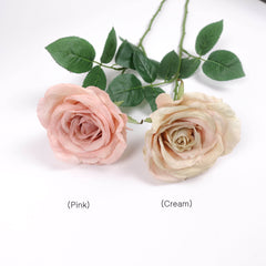 Artificial Garden Rose Stem 66cmH