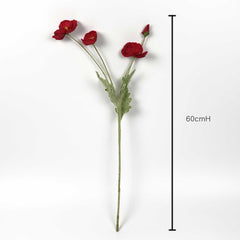 Artificial Poppy Flower Stem 60cmH