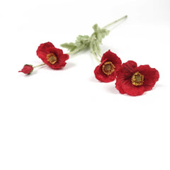 Artificial Poppy Flower Stem 60cmH