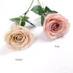 Artificial Garden Rose Stem 66cmH