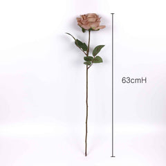 Artificial Garden Rose Stem 63cmH