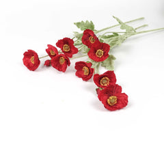 Artificial Poppy Flower Stem 60cmH