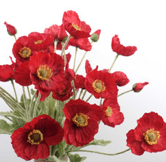 Artificial Poppy Flower Stem 60cmH