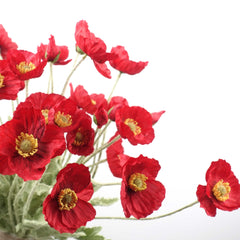 Artificial Poppy Flower Stem 60cmH