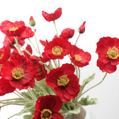 Artificial Poppy Flower Stem 60cmH