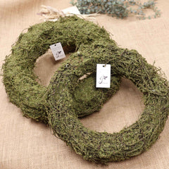 Natural Dried Green Moss Wreath 25cmD, 30cmD