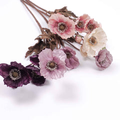 Artificial Poppy Flower Stem 60cmH