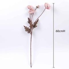 Artificial Poppy Flower Stem 60cmH