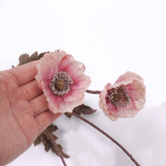 Artificial Poppy Flower Stem 60cmH