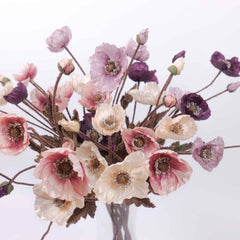 Artificial Poppy Flower Stem 60cmH