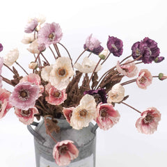 Artificial Poppy Flower Stem 60cmH