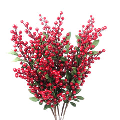 Artificial Red Berry Spray 80cmH