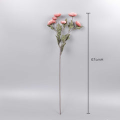 6 Heads Artificial Ranunculus Stem 67cmH