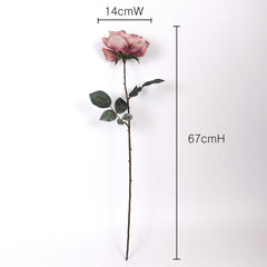 Oversized Artificial Garden Rose Stem 67cmH