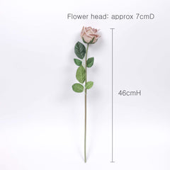 Real Touch Small Artificial Rose Stem 46cmH