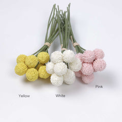 9 Stems Artificial Billy Button Bunch 26cmH