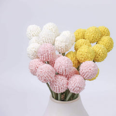 9 Stems Artificial Billy Button Bunch 26cmH