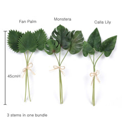 3 Stems Tropical Leaf Bundle 45cmH