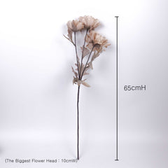 3 Heads Artificial Peony Stem 65cmH