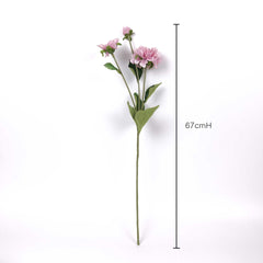 3 Heads Artificial Dahlia Stem 67cmH