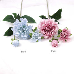 3 Heads Artificial Dahlia Stem 67cmH