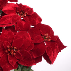 Artificial Poinsettia Stem 60cmH