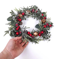 Christmas Wreath with Berry and Bell 25cmD