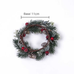 Mini Christmas Wreath with Berry and Pine Cone 15cmD