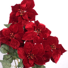 Artificial Poinsettia Stem 60cmH