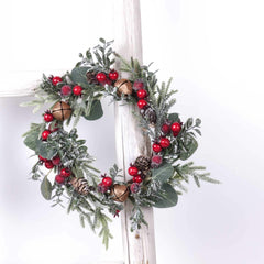 Christmas Wreath with Berry and Bell 25cmD