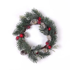 Mini Christmas Wreath with Berry and Pine Cone 15cmD