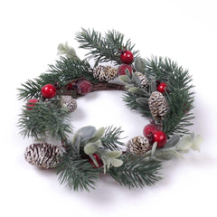 Mini Christmas Wreath with Berry and Pine Cone 15cmD