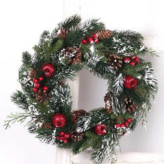 Christmas Pine Cone Berry Wreath 33cmD