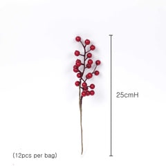 12pcs Artificial Berry Pick 25cmH