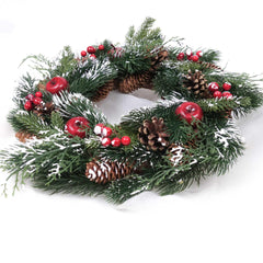 Christmas Pine Cone Berry Wreath 33cmD