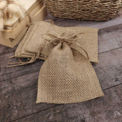 10pcs Jute Hessian Style Bag Pouch