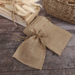 10pcs Jute Hessian Style Bag Pouch