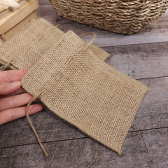 10pcs Jute Hessian Style Bag Pouch